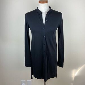 Eileen Fisher Button-Up Tunic Top - Black